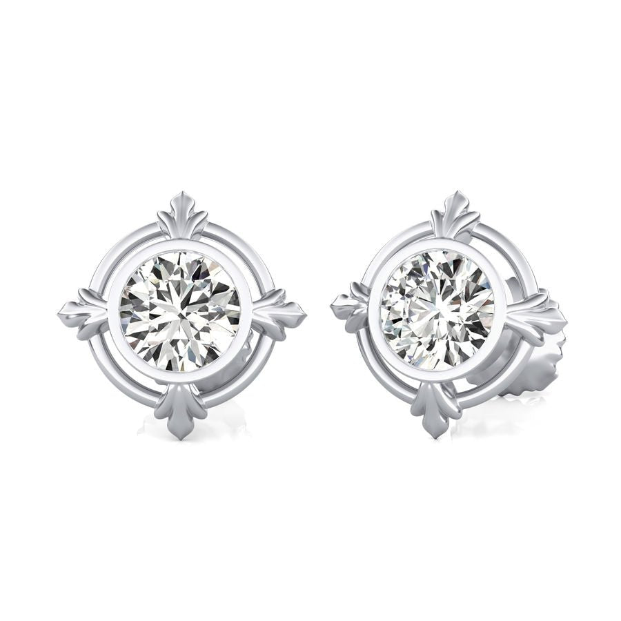 Bezel Stud Earrings - Jewelry Exchange Center