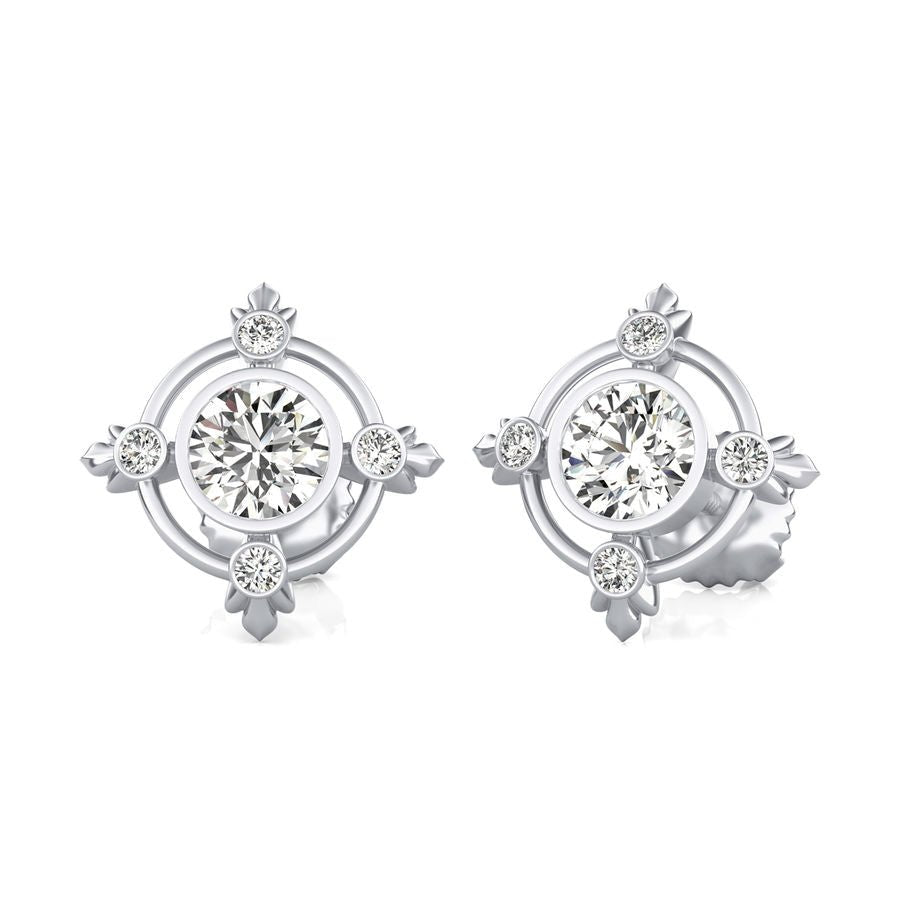Bezel Stud Earrings - Jewelry Exchange Center