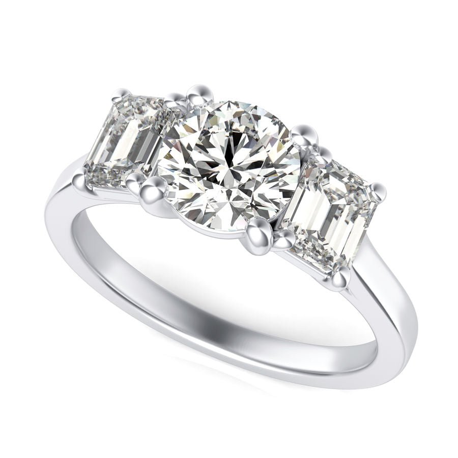 Three Stone Engagement Ring - Jewelry Exchange Center