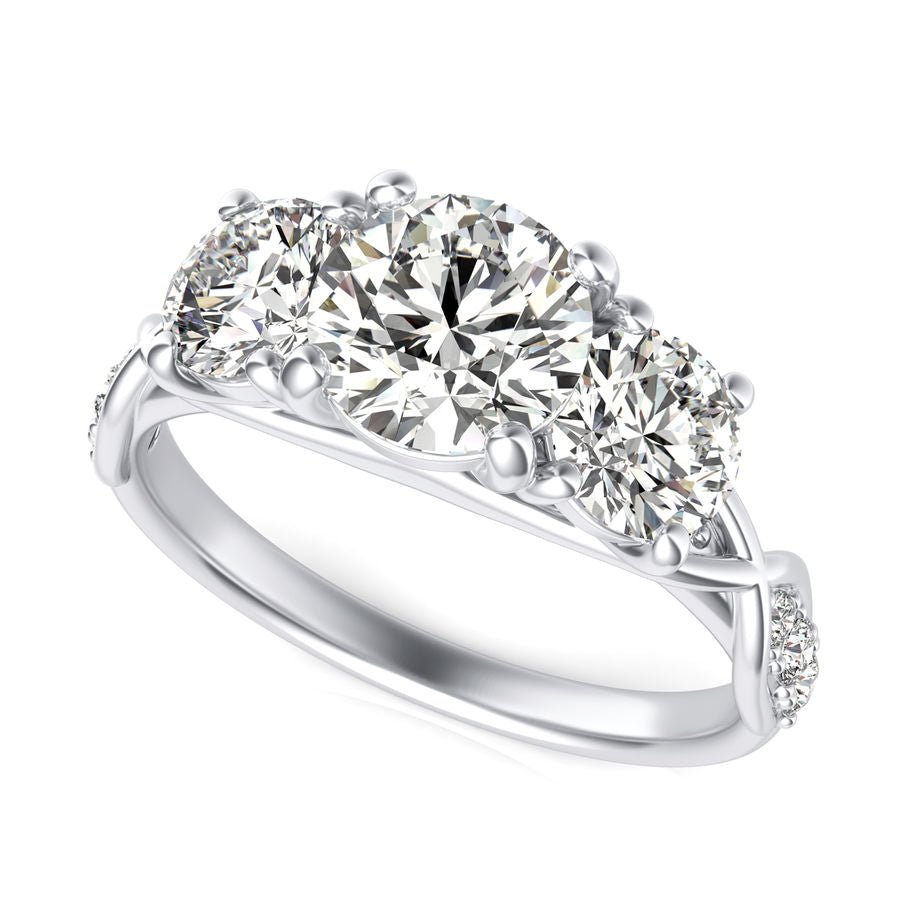 Three Stone Engagement Ring - Jewelry Exchange Center