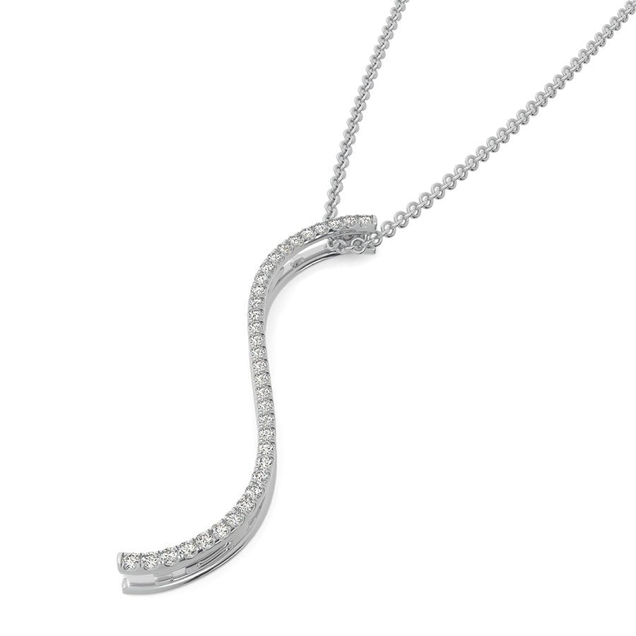 "LOVE" S - Curved Drop Bar Pendant - Jewelry Exchange Center