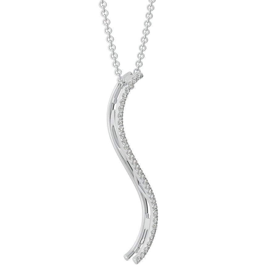 "LOVE" S - Curved Drop Bar Pendant - Jewelry Exchange Center