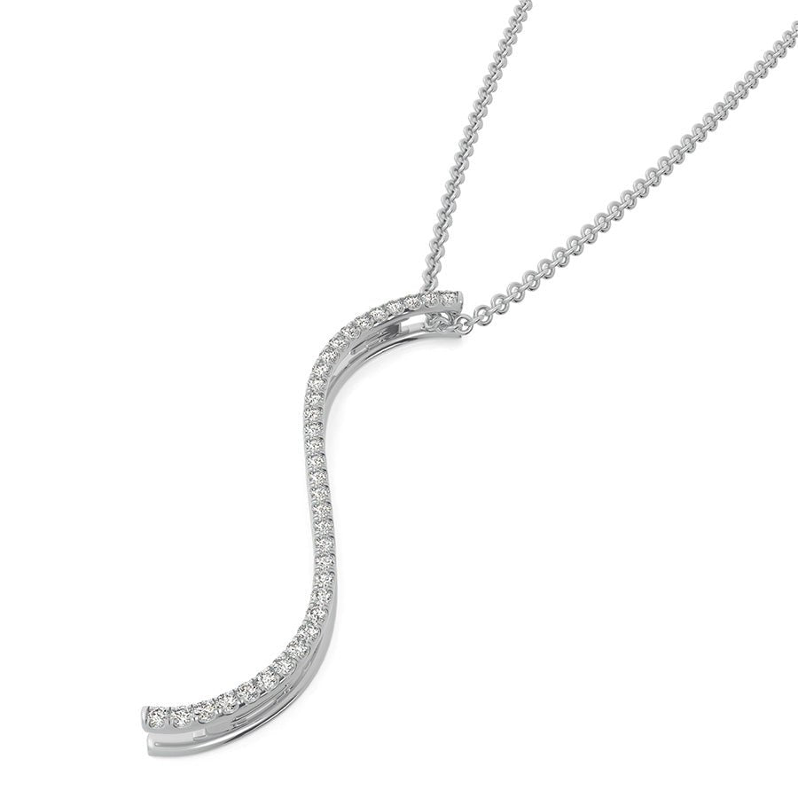 "FAITH" S - Curved Drop Bar Pendant - Jewelry Exchange Center