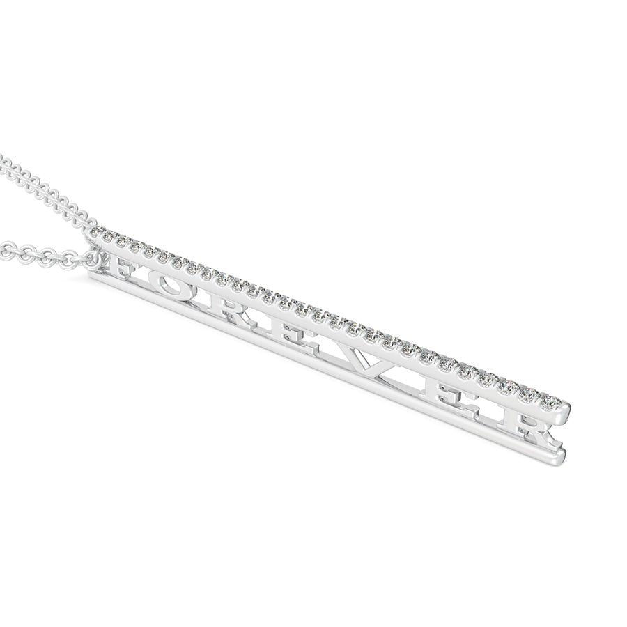 "FOREVER" Drop Bar Pendant - Jewelry Exchange Center