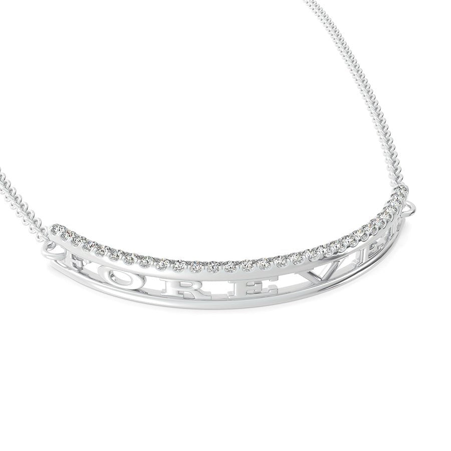 "FOREVER" Rounded Bar Pendant - Jewelry Exchange Center