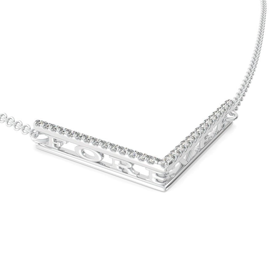 "FOREVER" Chevron Bar Pendant - Jewelry Exchange Center