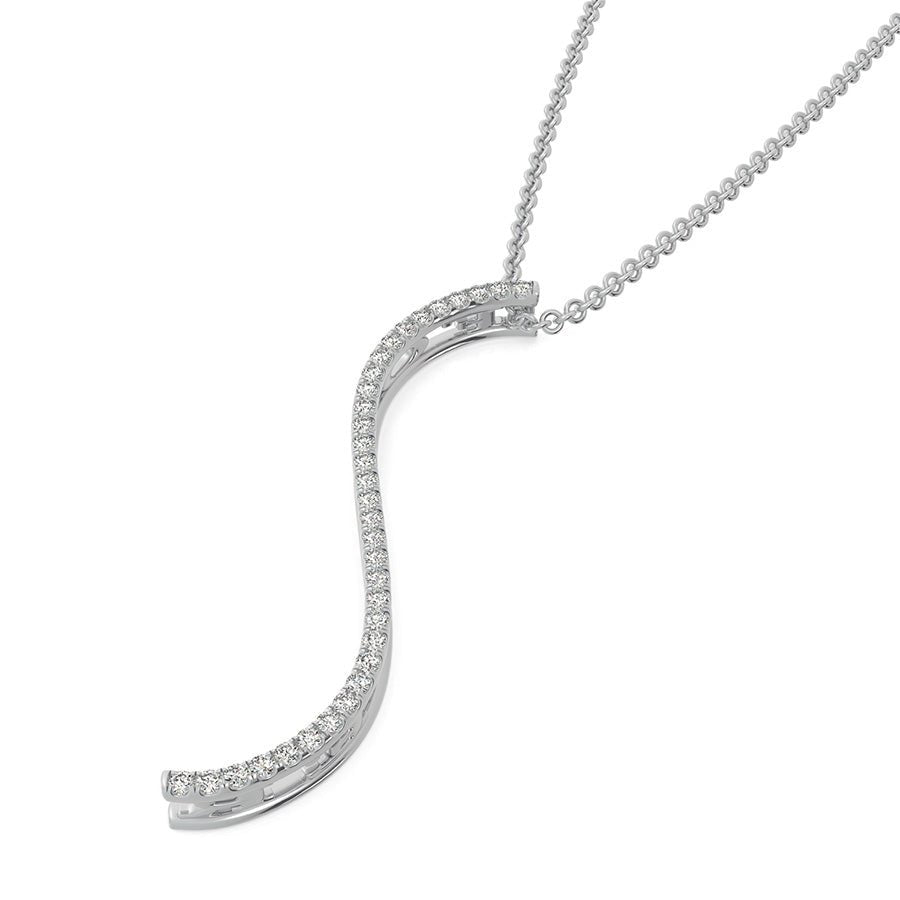 "FOREVER" S - Curved Drop Bar Pendant - Jewelry Exchange Center