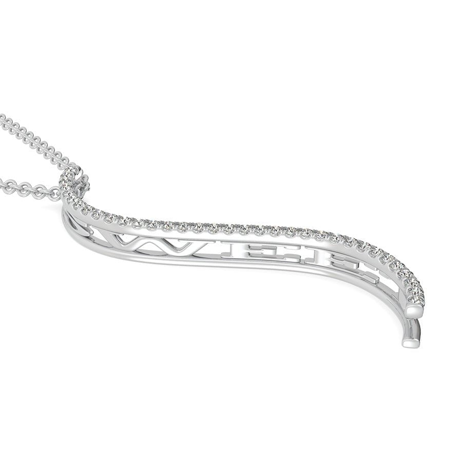 "SWEET" S - Curved Drop Bar Pendant - Jewelry Exchange Center