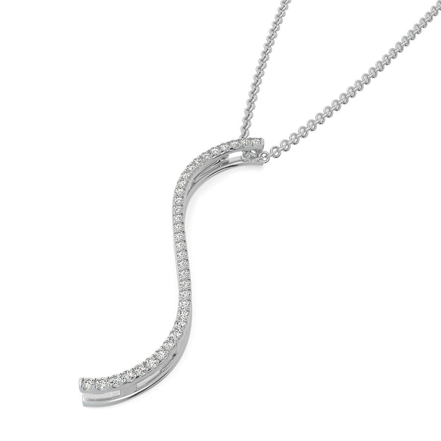 "SWEET" S - Curved Drop Bar Pendant - Jewelry Exchange Center