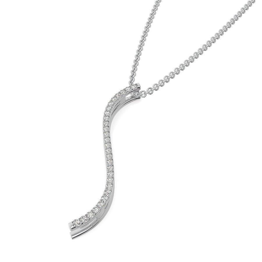 "HOT" S - Curved Drop Bar Pendant - Jewelry Exchange Center