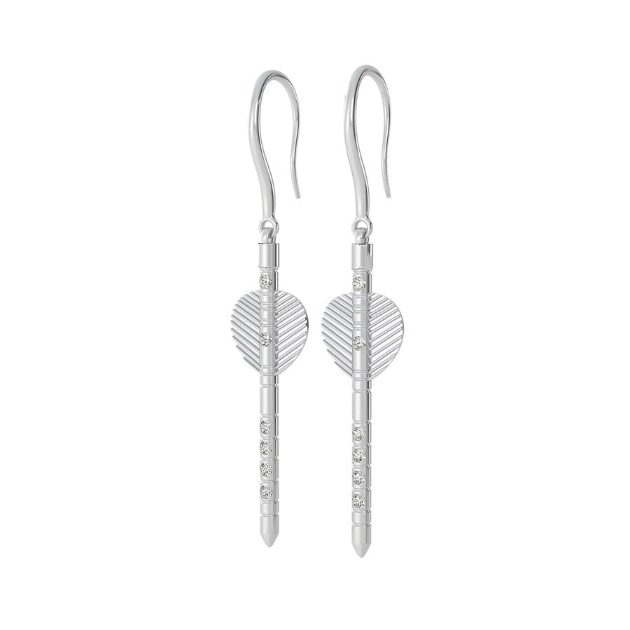 Arrow Drop Earrings With Bezel Set Stones - Jewelry Exchange Center