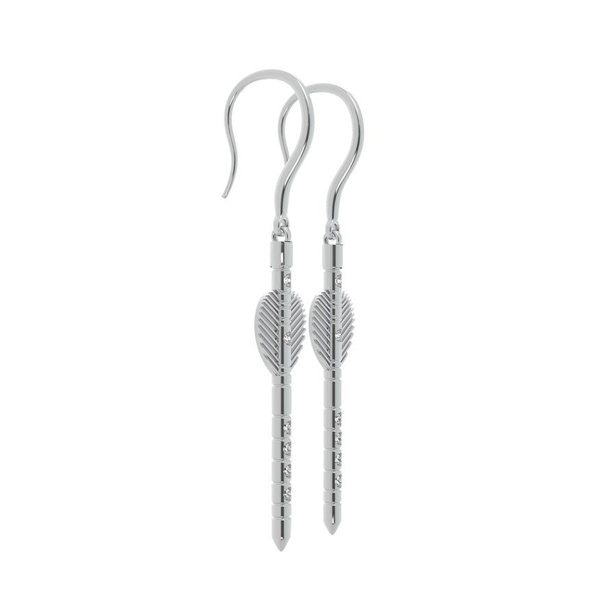 Arrow Drop Earrings With Bezel Set Stones - Jewelry Exchange Center