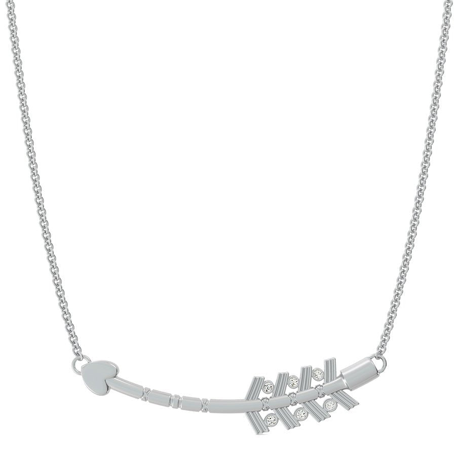 Heart Tribal Curved Arrow Pendant With Bezel Set Stones - Jewelry Exchange Center