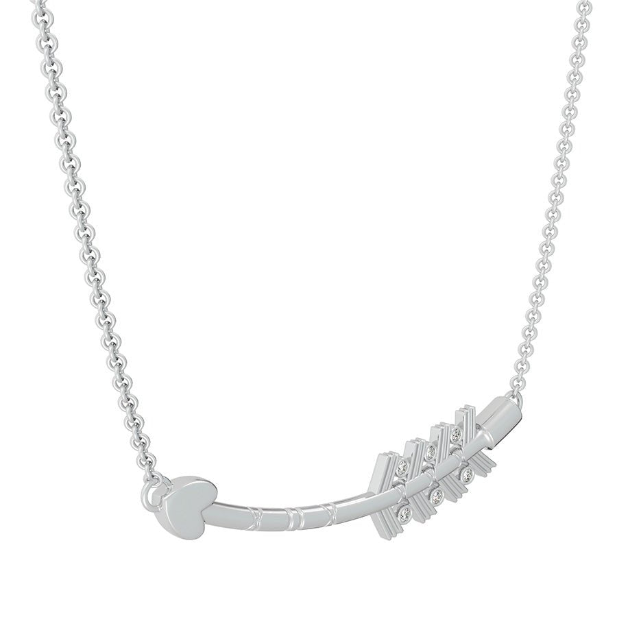 Heart Tribal Curved Arrow Pendant With Bezel Set Stones - Jewelry Exchange Center