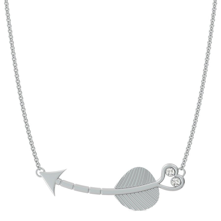 Tribal Heart Curved Arrow Pendant With Bezel Set Stones - Jewelry Exchange Center