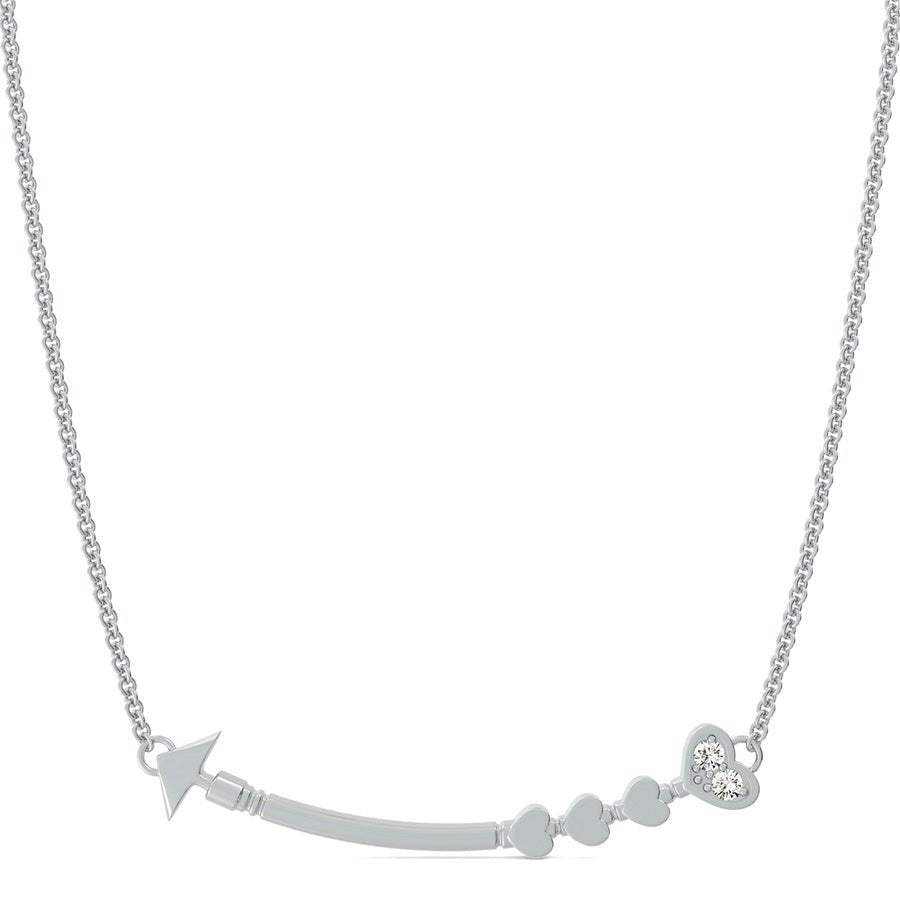Heart Sideways Curved Arrow Pendant - Jewelry Exchange Center