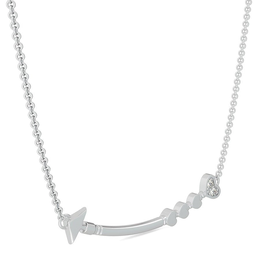 Heart Sideways Curved Arrow Pendant - Jewelry Exchange Center