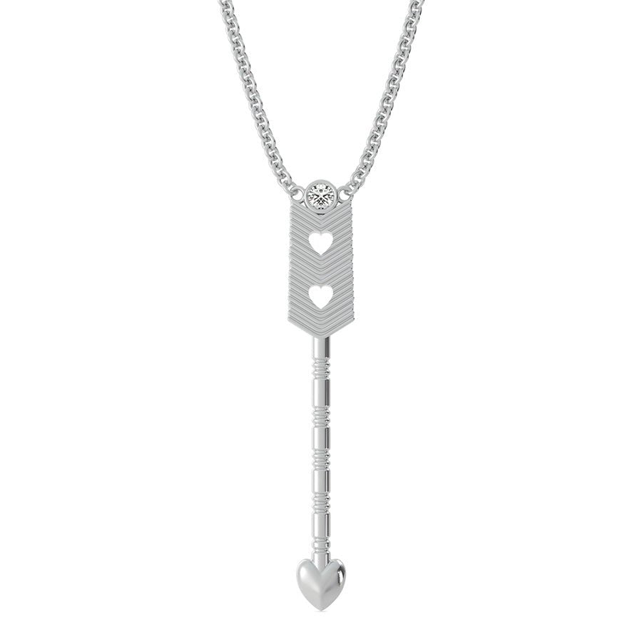 Heart Tribal Arrow Drop Pendant With Bezel Set Stone - Jewelry Exchange Center