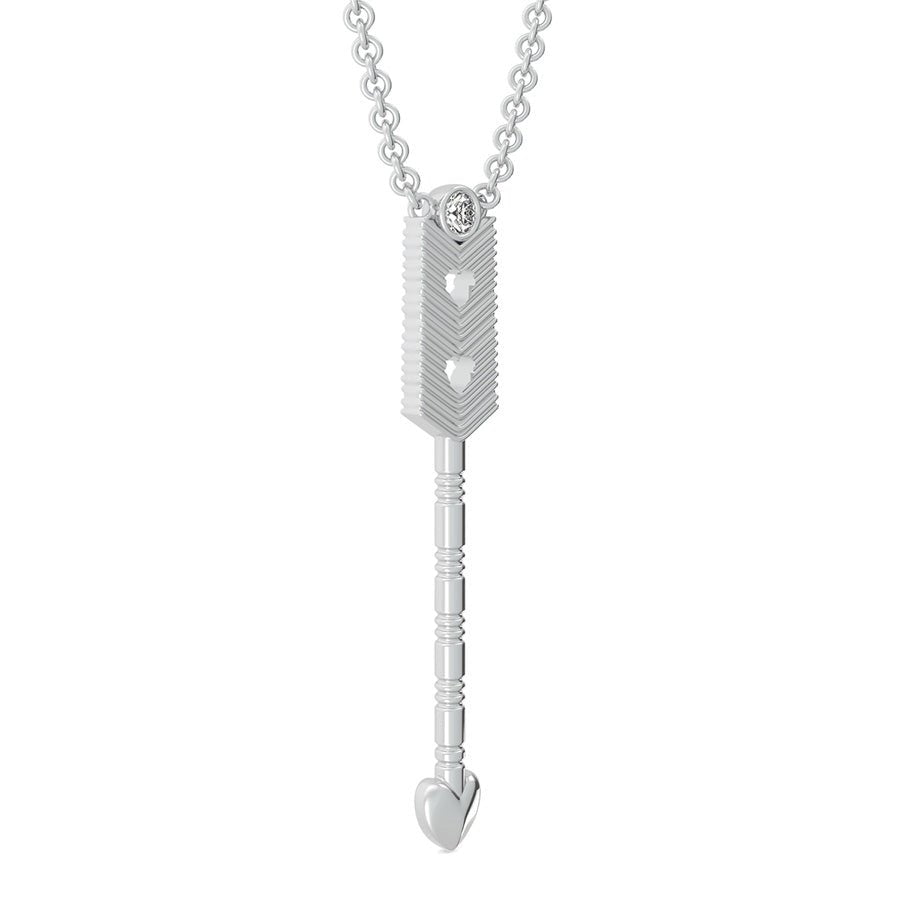 Heart Tribal Arrow Drop Pendant With Bezel Set Stone - Jewelry Exchange Center