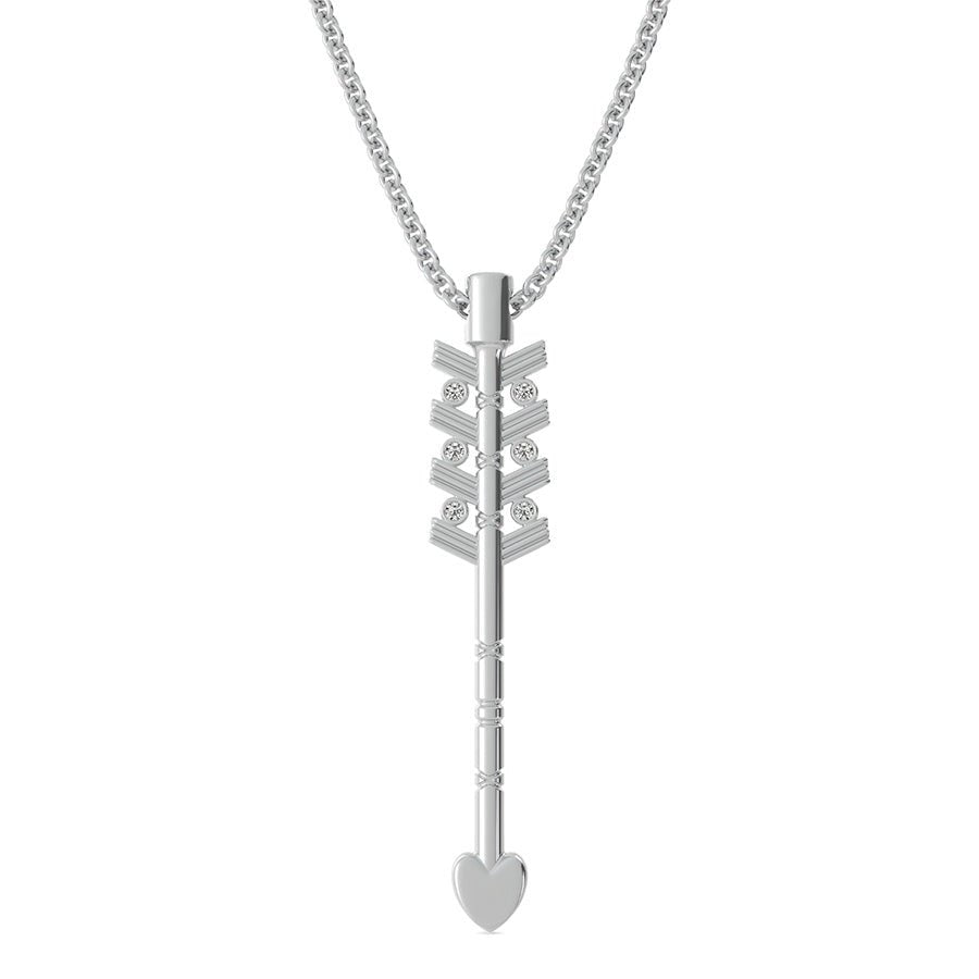 Heart Tribal Arrow Drop Pendant With Bezel Set Stones - Jewelry Exchange Center