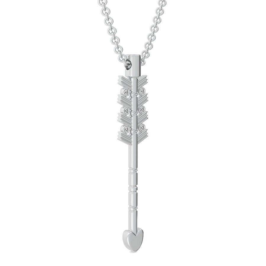 Heart Tribal Arrow Drop Pendant With Bezel Set Stones - Jewelry Exchange Center