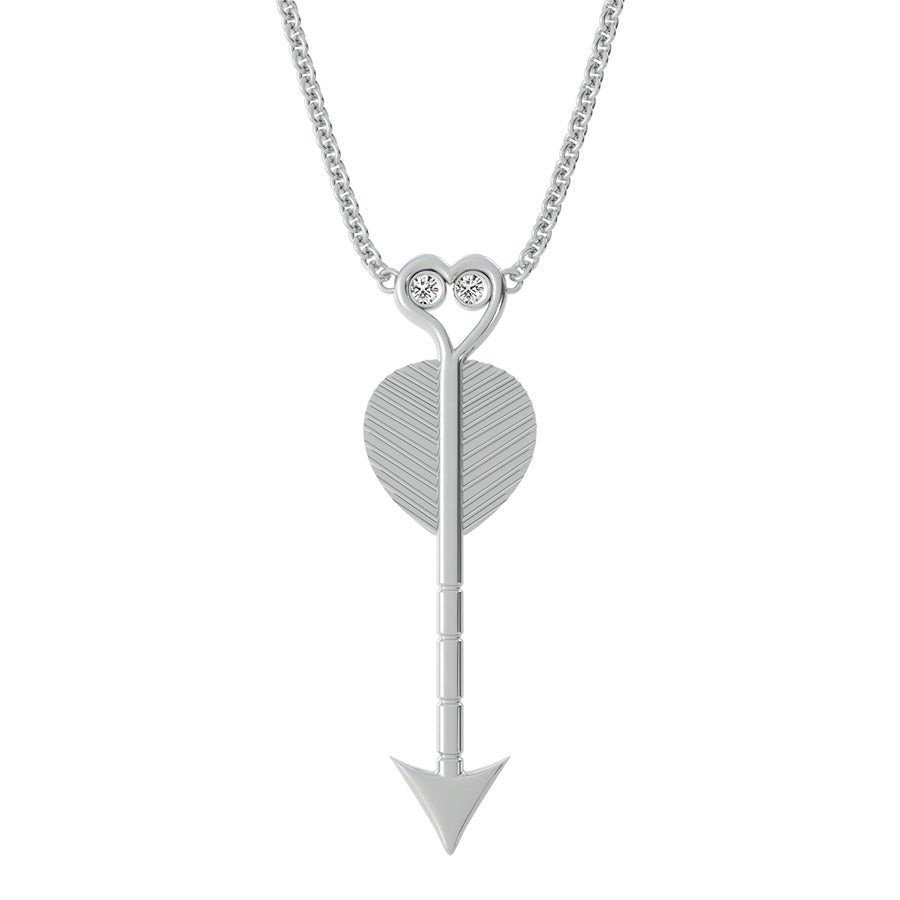 Tribal Heart Arrow Drop Pendant With Bezel Set Stones - Jewelry Exchange Center