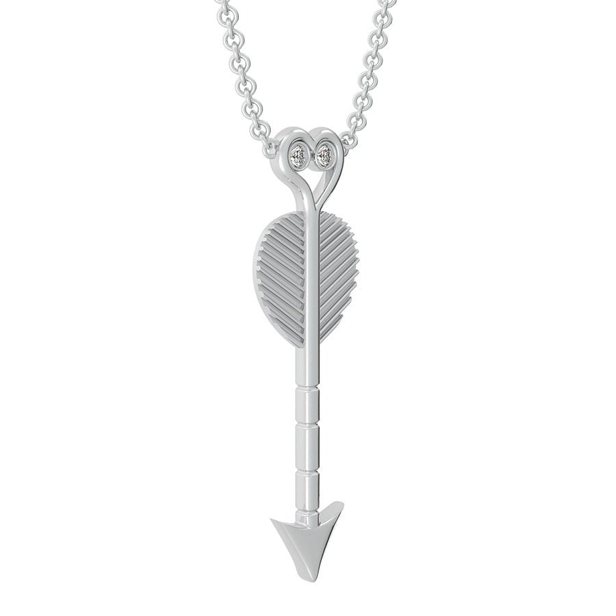 Tribal Heart Arrow Drop Pendant With Bezel Set Stones - Jewelry Exchange Center