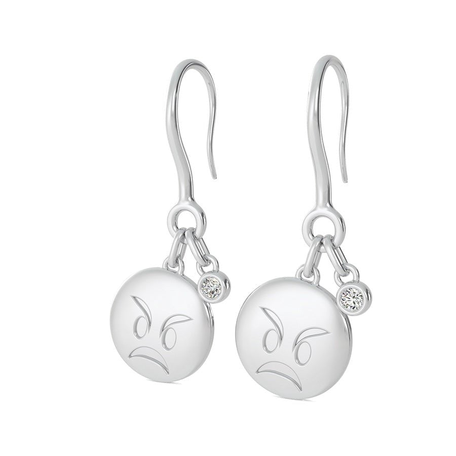 Angry Emoji Disc Earrings - Jewelry Exchange Center