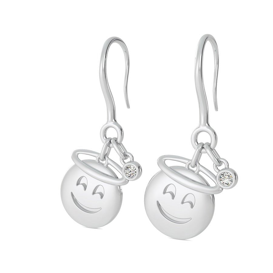 Angel Emoji Disc Earrings - Jewelry Exchange Center