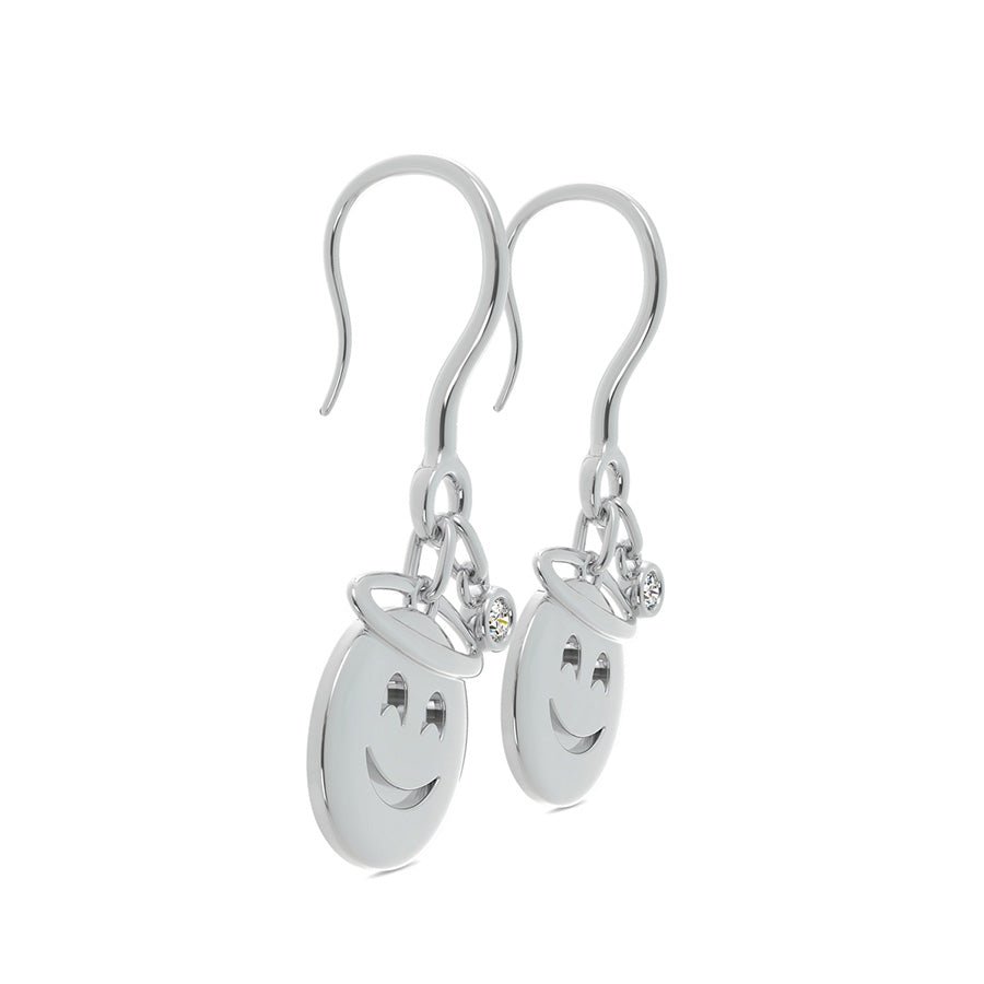 Angel Emoji Disc Earrings - Jewelry Exchange Center