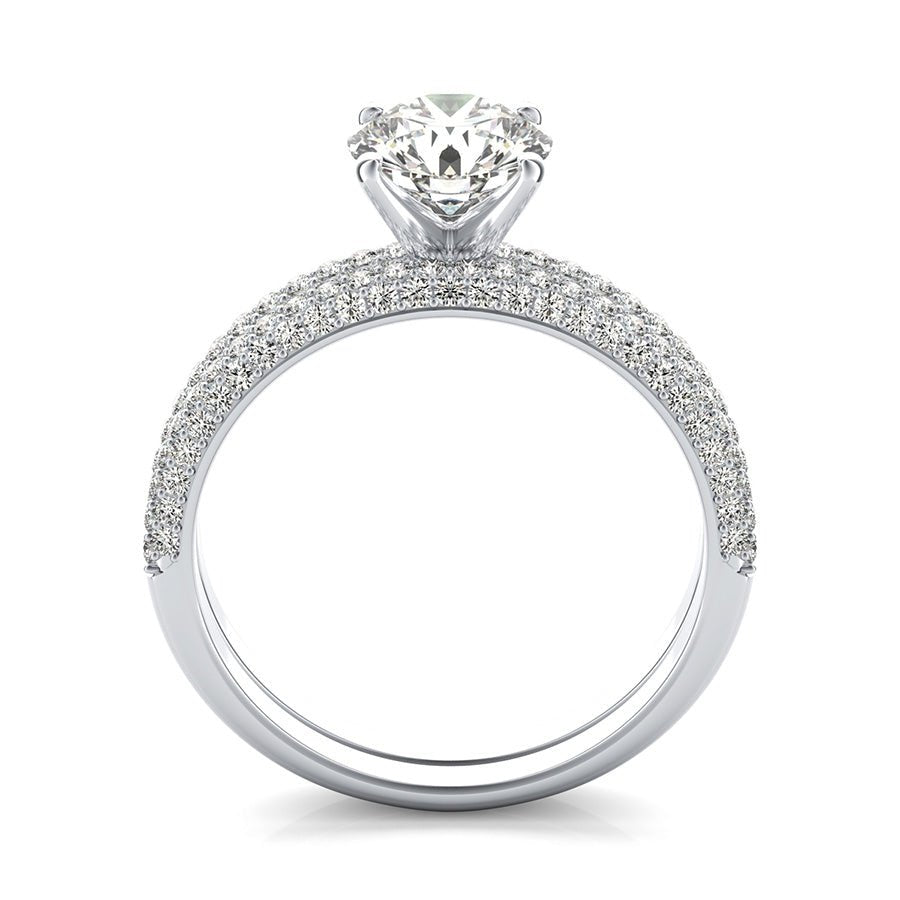 Classic Micro - Pave Half Eternity Engagement Set - Jewelry Exchange Center