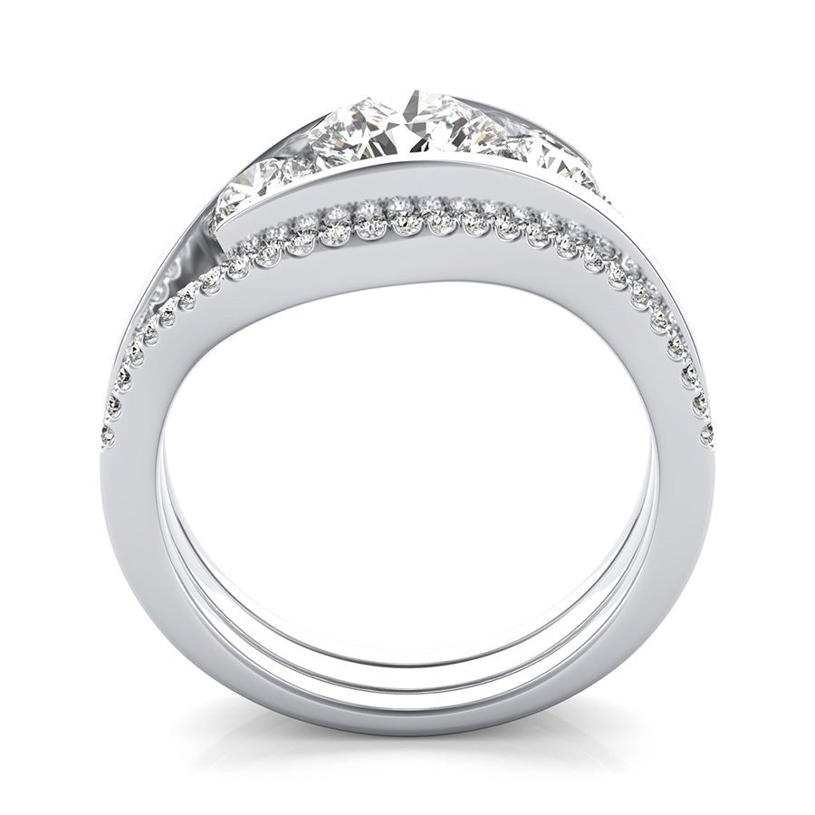 Eluna Tension Set Three Stone Engagement Ring - Jewelry Exchange Center