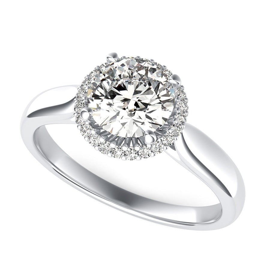 Basket Halo Cathedral Engagement Ring - Jewelry Exchange Center