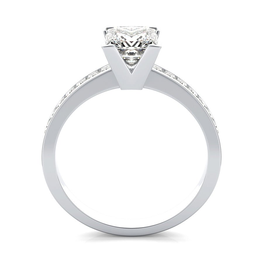 Classic Engagement Ring With Channel Set Side Stones - Jewelry Exchange Center