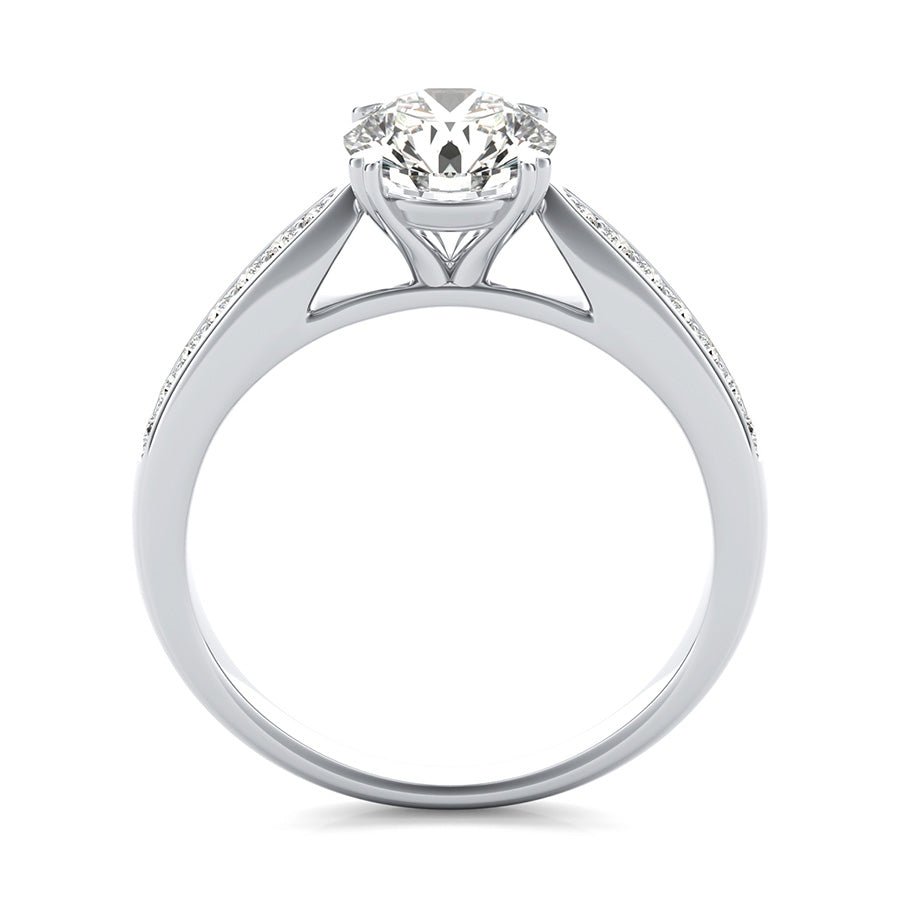 Cathedral Engagement Ring With Side Stones - Jewelry Exchange Center