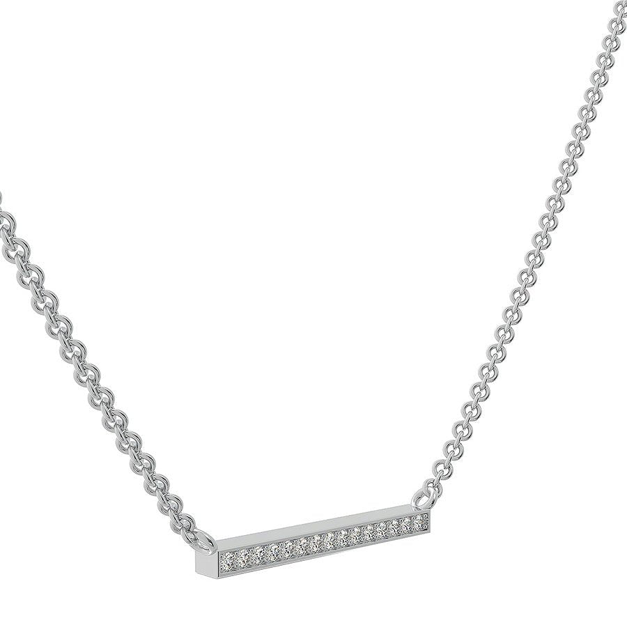 Bar Pendant With Pave Set Stones - Jewelry Exchange Center