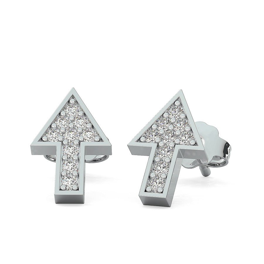 Arrow Earrings With Pave Set Stones - Jewelry Exchange Center