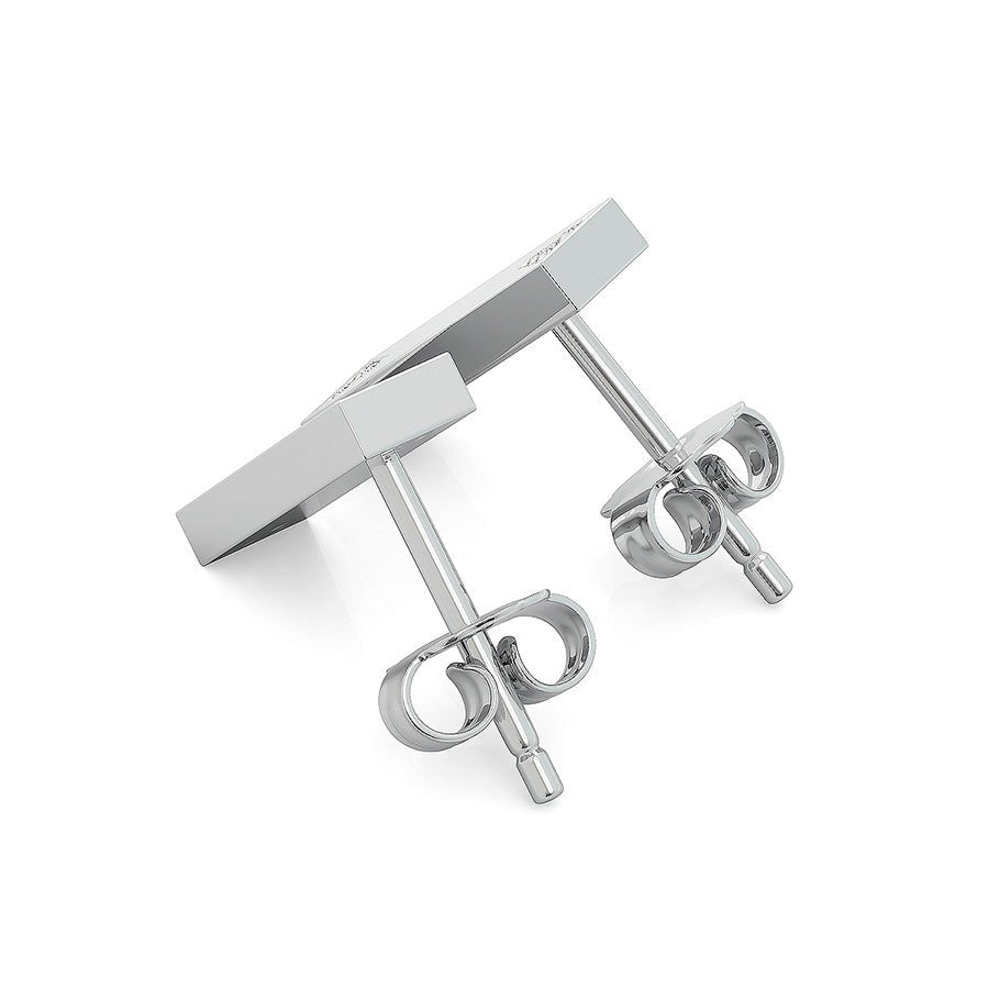 Bar Earrings With Triangle Shaped Pave Set Stones - Jewelry Exchange Center