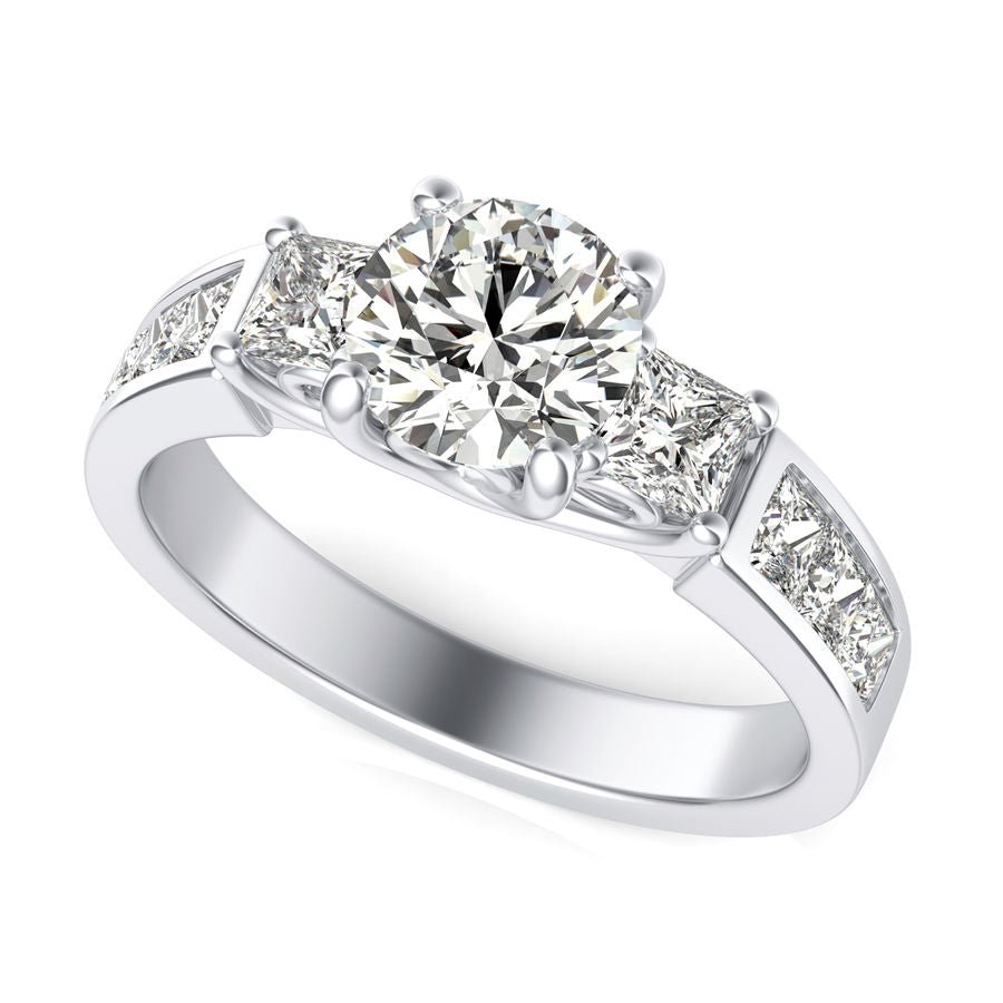 Three Stone Engagement Ring - Jewelry Exchange Center