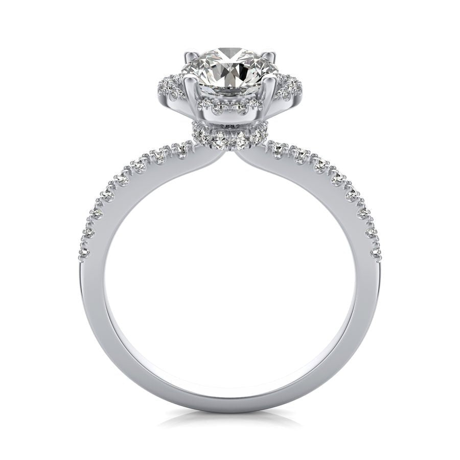 Clover Halo Engagement Ring - Jewelry Exchange Center