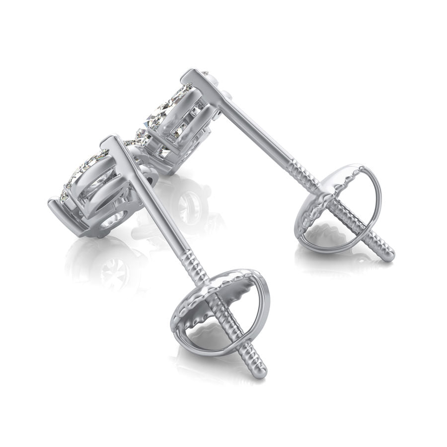 Three Stone Stud Earrings - Jewelry Exchange Center