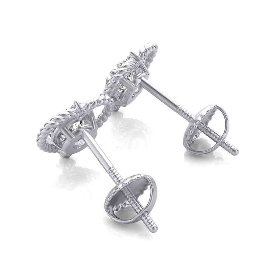 Heart Halo Stud Earrings - Jewelry Exchange Center