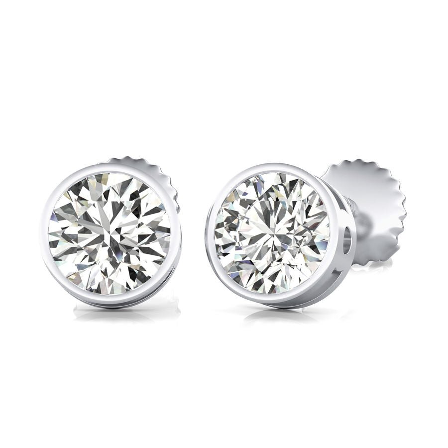 Bezel Stud Earrings - Jewelry Exchange Center