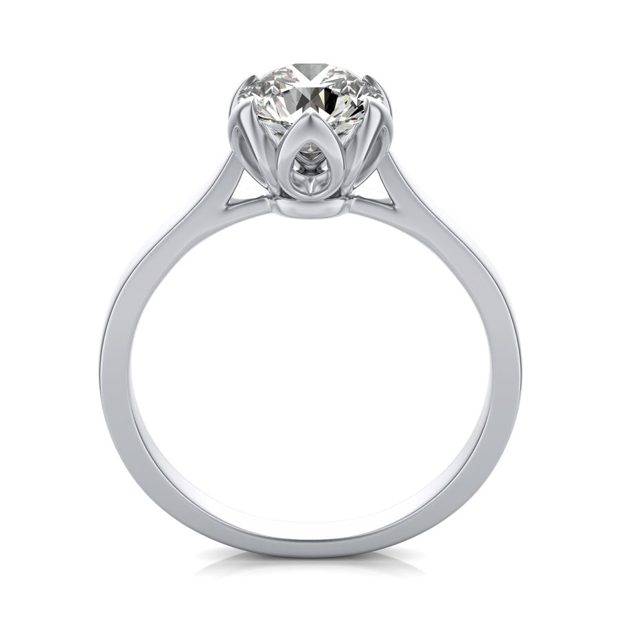Floral Solitaire Engagement Ring - Jewelry Exchange Center
