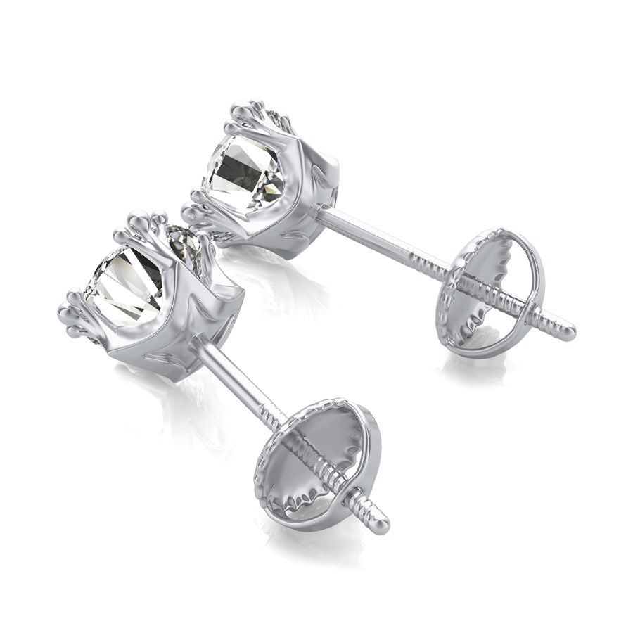Crown Prong Stud Earrings - Jewelry Exchange Center