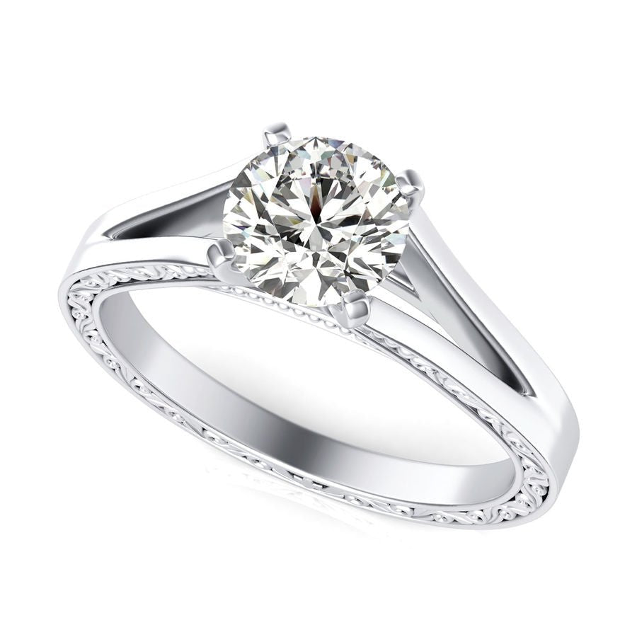 Filigree Cathedral Engagement Ring - Jewelry Exchange Center
