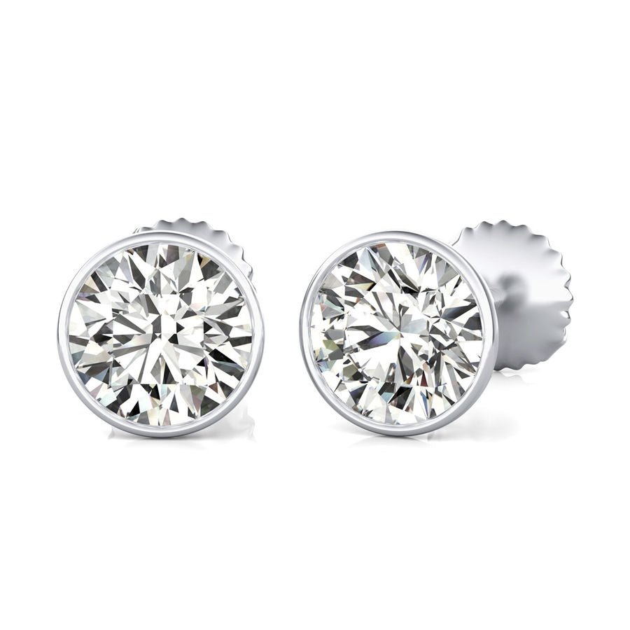 Bezel Stud Earrings - Jewelry Exchange Center