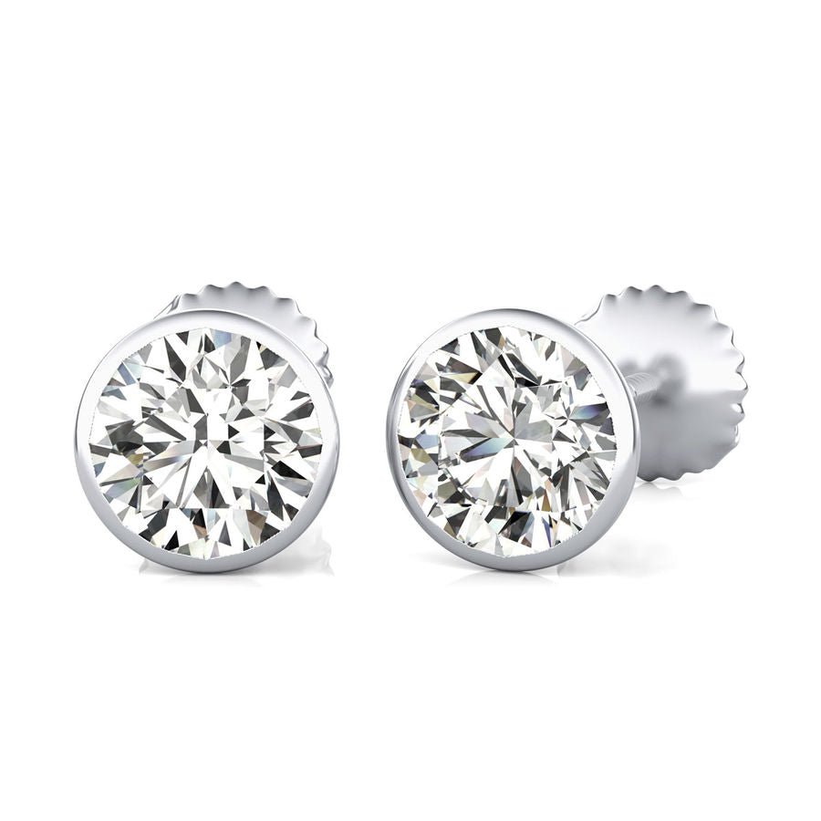 Bezel Stud Earrings - Jewelry Exchange Center