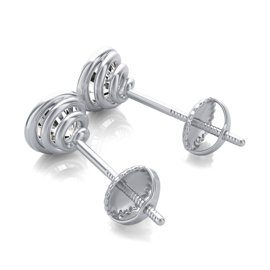 Bezel Stud Earrings - Jewelry Exchange Center