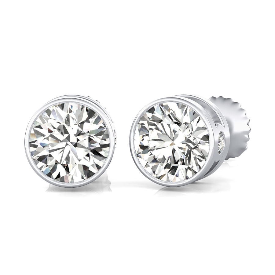Bezel Stud Earrings - Jewelry Exchange Center